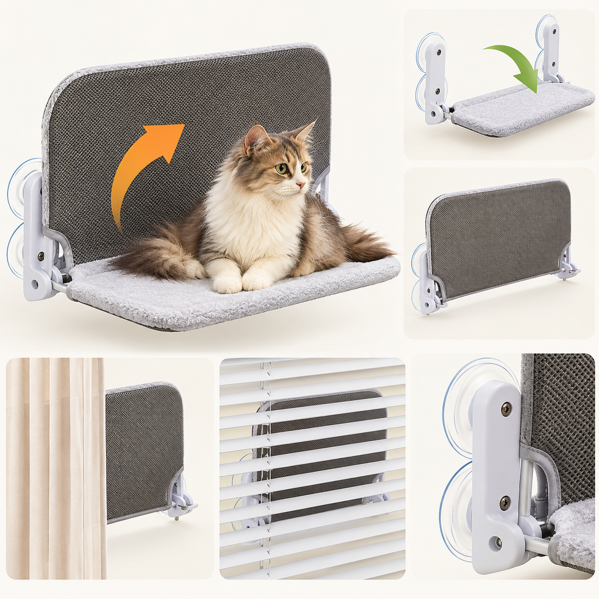 Cat Window Perch – Foldable Reversible Bed, Set of 2 - TillyPaw