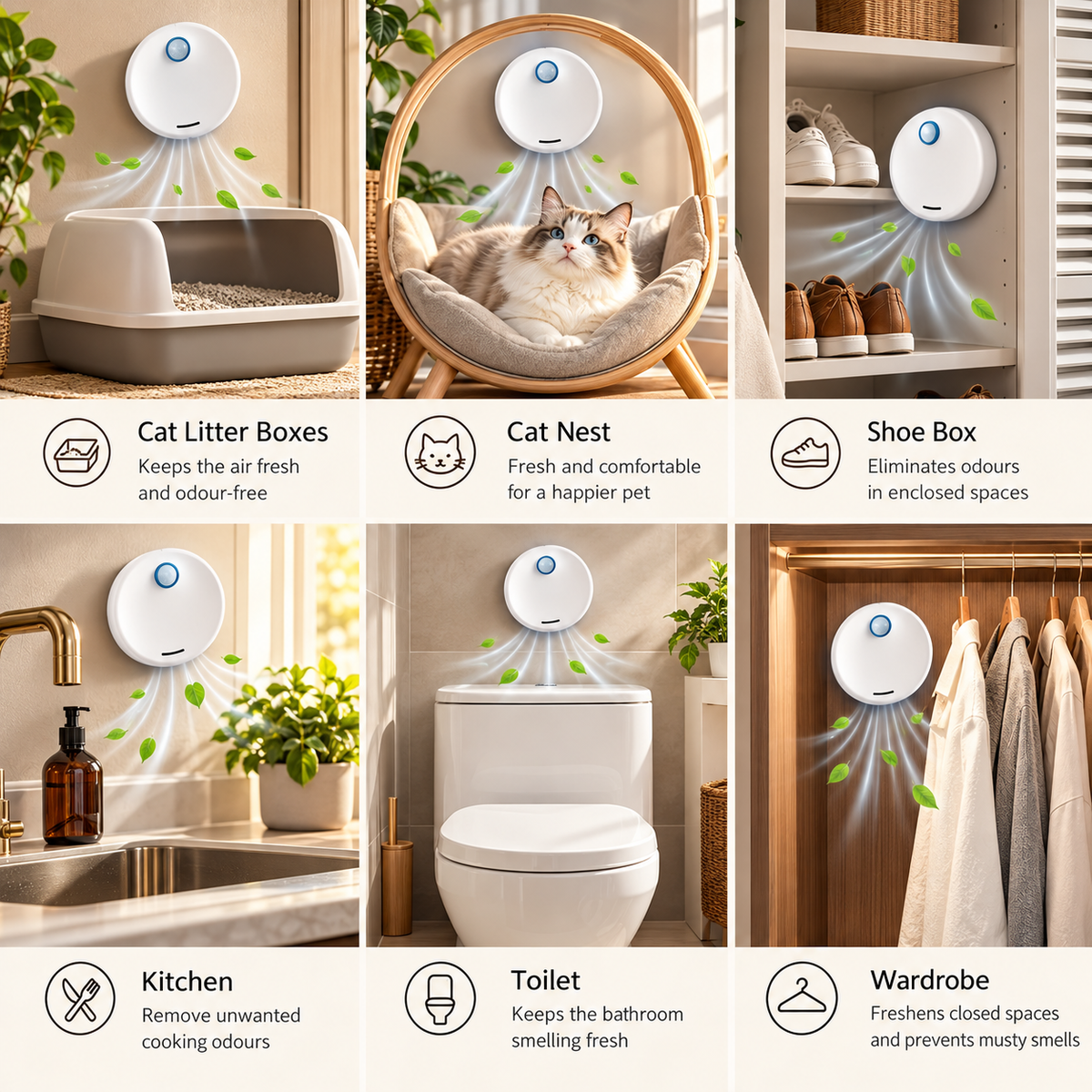 Litter Box Deodoriser – Smart Sensor Air Freshener - TillyPaw