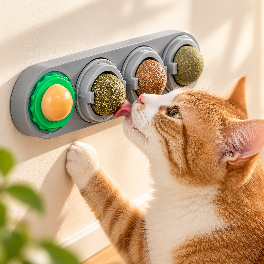 Catnip Lick Balls – Stick-On Silvervine Cat Treat - TillyPaw