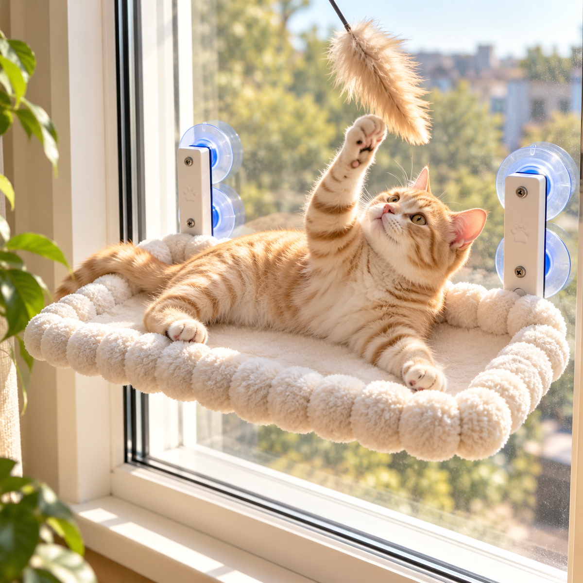 Cat Window Hammock – Secure Suction Cup Perch - TillyPaw