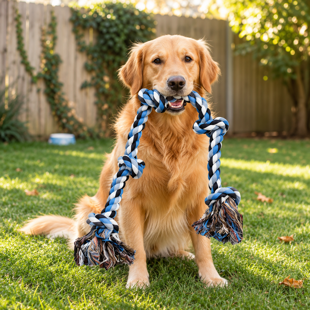 Extra Long Dog Rope Toy – Tug & Chew Rope for Dogs - TillyPaw