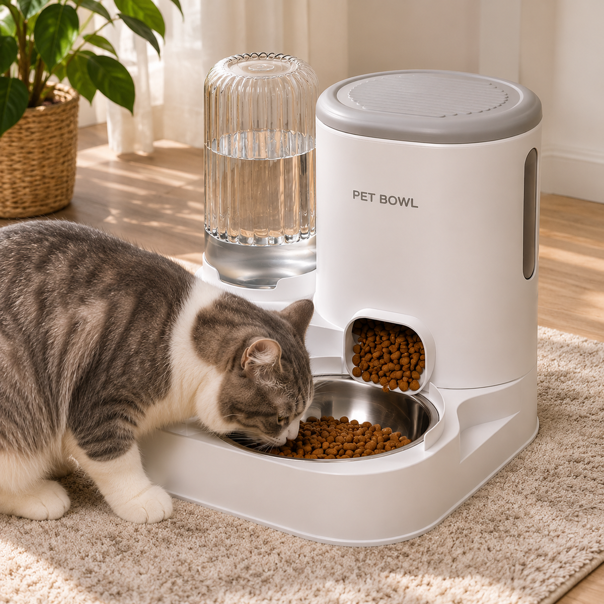 Gravity Pet Feeder & Water Dispenser – Stainless Steel Bowl for Cats - TillyPaw