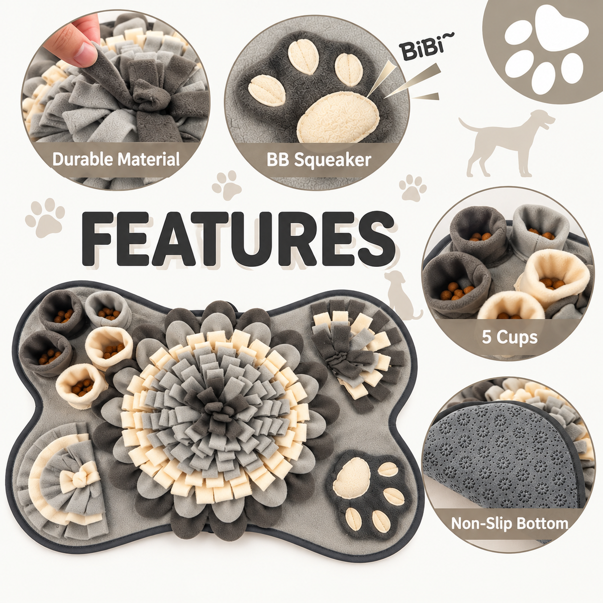 Dog Snuffle Mat – Slow Feeding Foraging Pad - TillyPaw