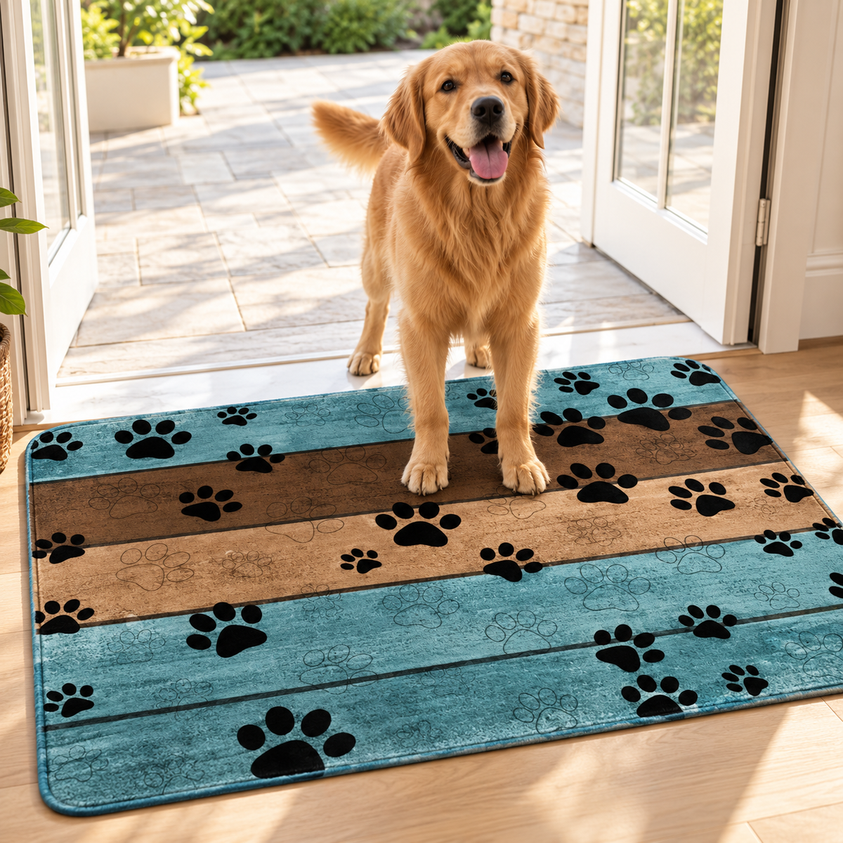 Dog Paw Print Door Mat – Soft Washable Pet Mat - TillyPaw