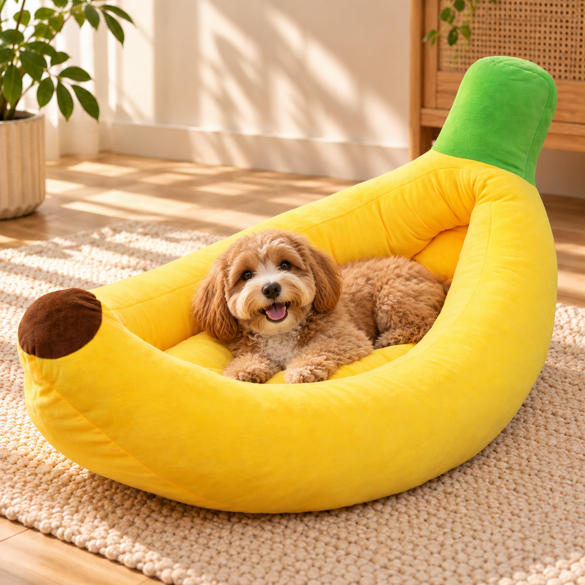 Banana Pet Bed – Washable Banana-Shaped Cat & Dog Bed - TillyPaw
