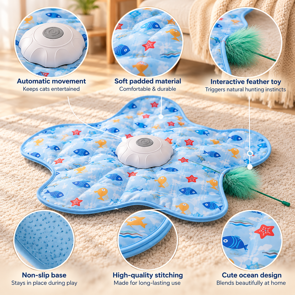 Interactive Cat Hunting Toy – Rechargeable Prey Mat - TillyPaw