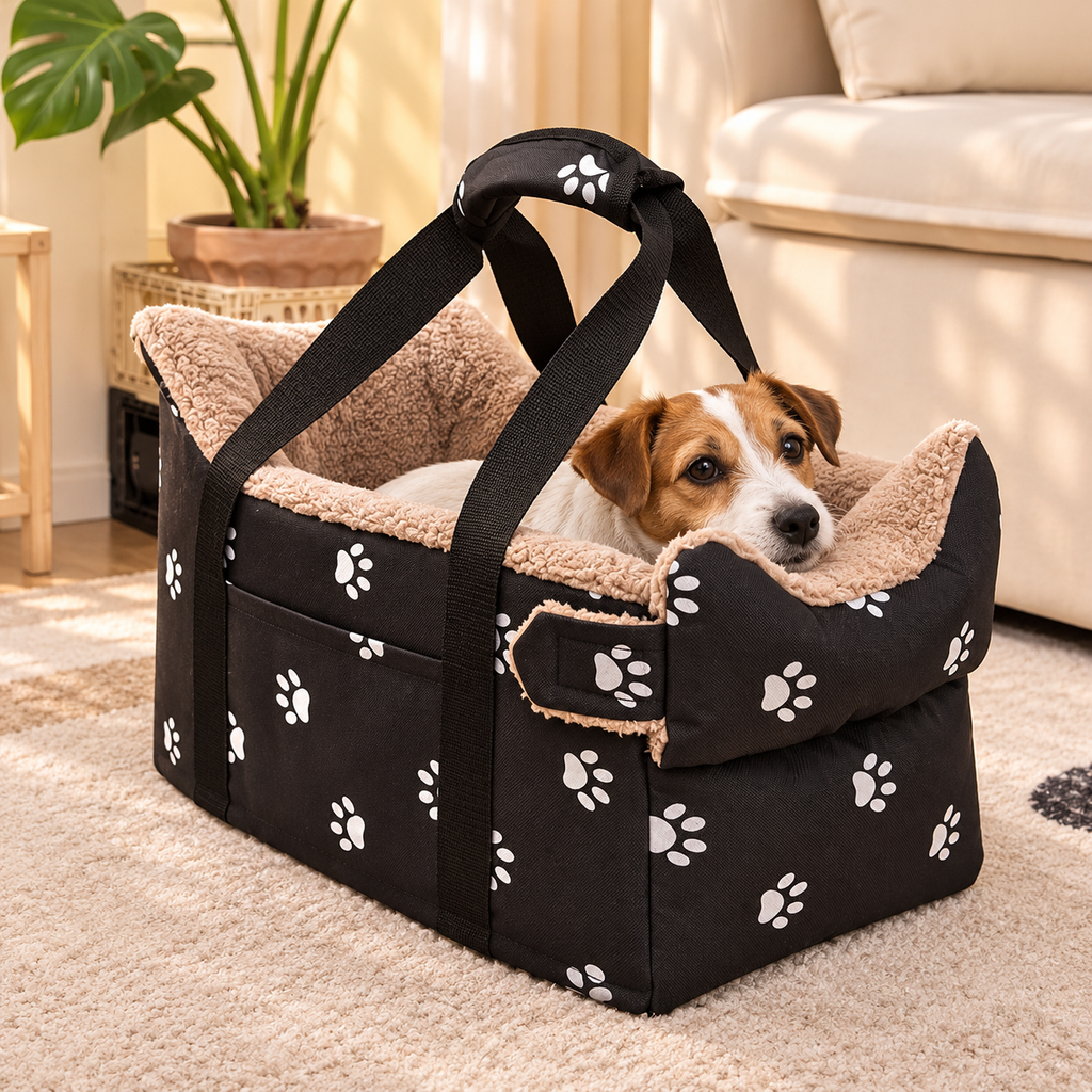 Dog Car Seat – Paw Print Console Booster for Small Dogs - TillyPaw