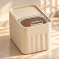 Pet Food Storage Bin – Cream Container with Viewing Window - TillyPaw