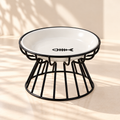 Raised Ceramic Cat Bowls – Fishbone Plates, Set of 2 - TillyPaw
