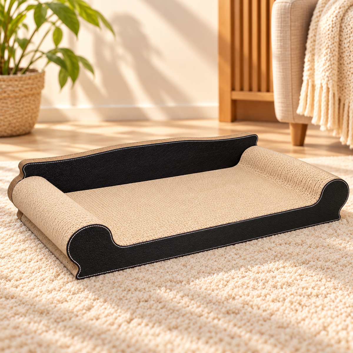 Cat Scratcher Sofa – 70cm Cardboard Scratching Lounger - TillyPaw