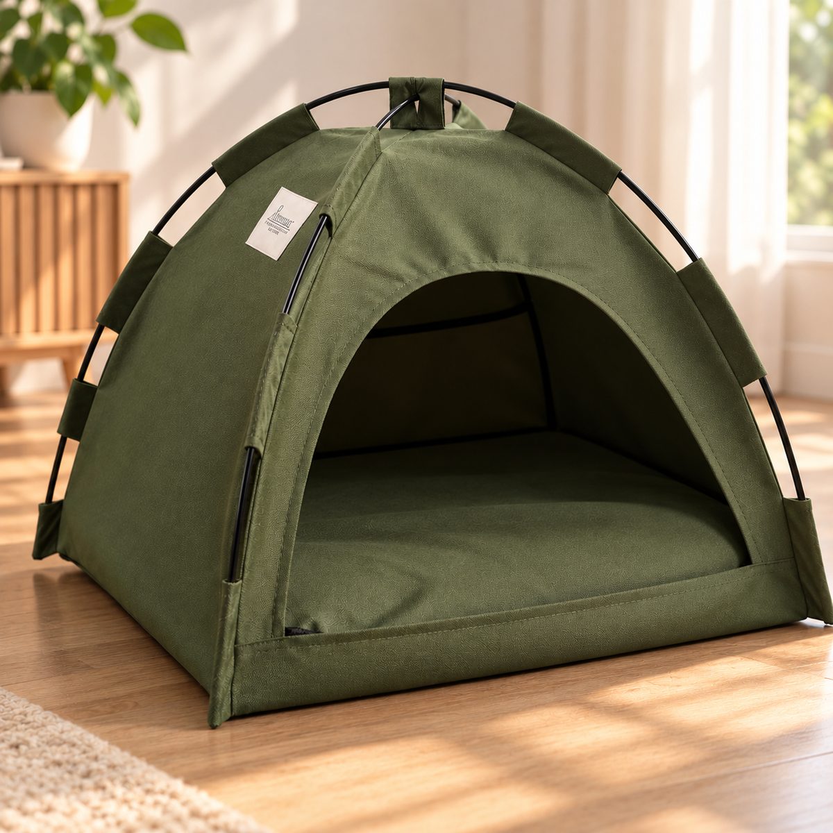 Cosy Pet Tent – Army Green Cat & Small Dog Tent Bed - TillyPaw
