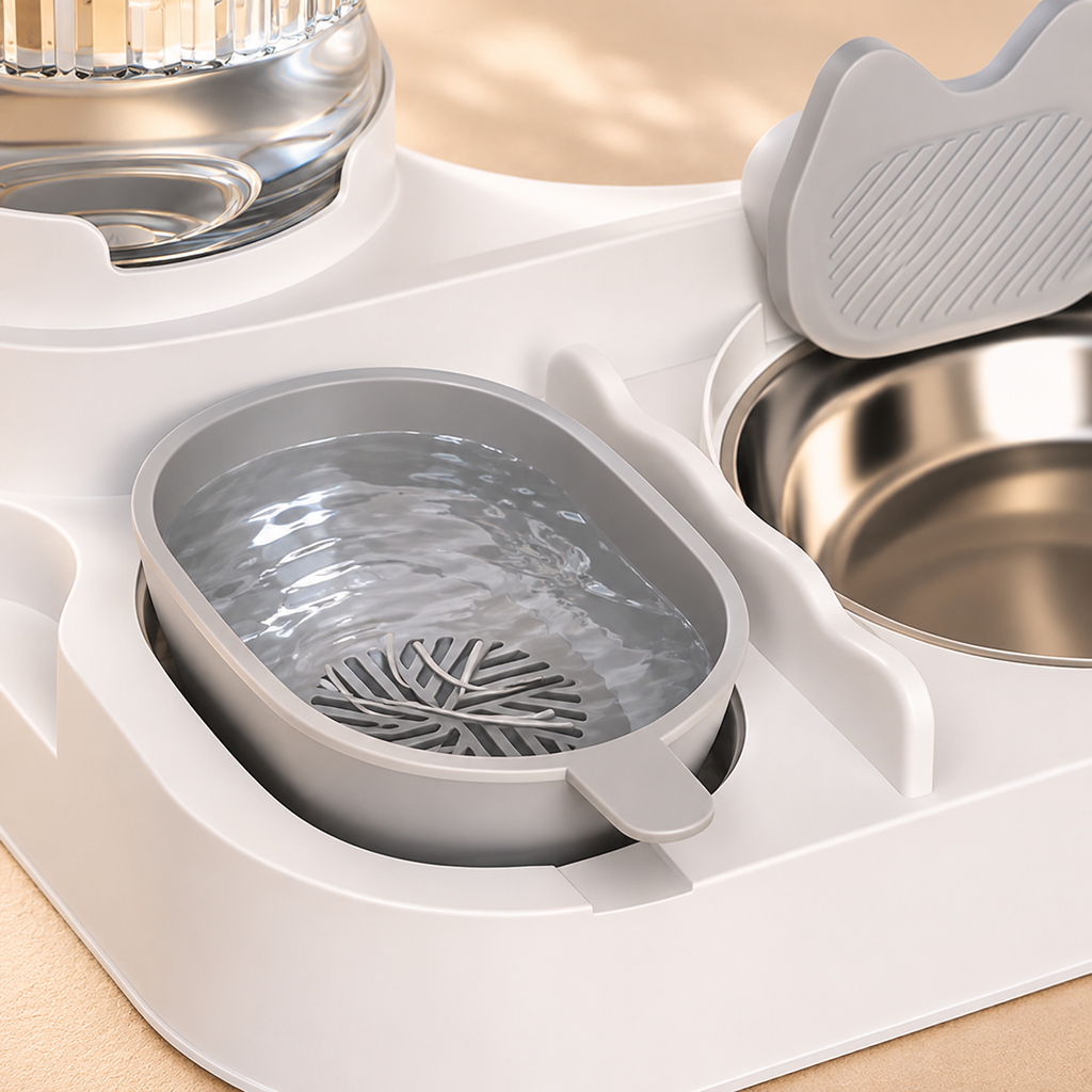 Gravity Pet Feeder & Water Dispenser – Stainless Steel Bowl for Cats - TillyPaw