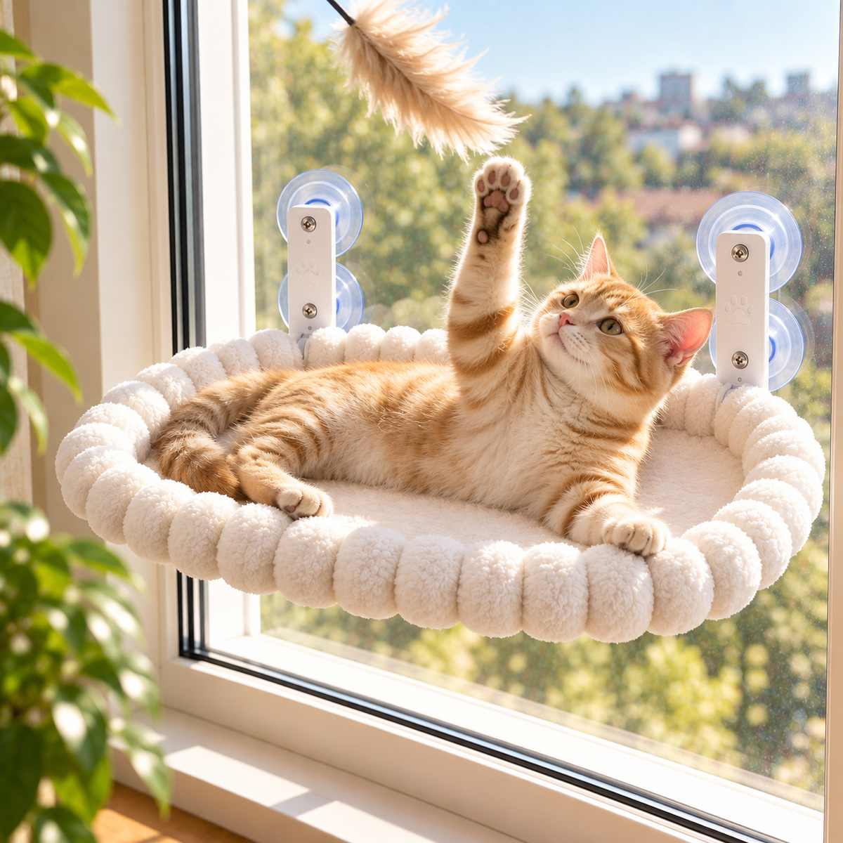 Cat Window Hammock – Secure Suction Cup Perch - TillyPaw