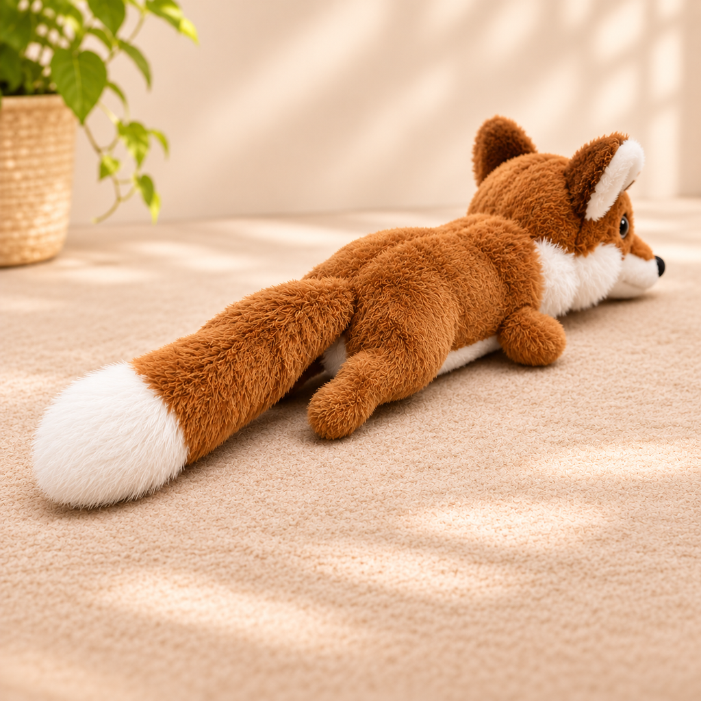 Squeaky Fox Plush Dog Toy – No-Stuffing Double-Layer Chew Toy - TillyPaw