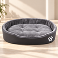 Oval Ruffled Pet Bed – Plush Dog & Cat Bed with Cushion - TillyPaw