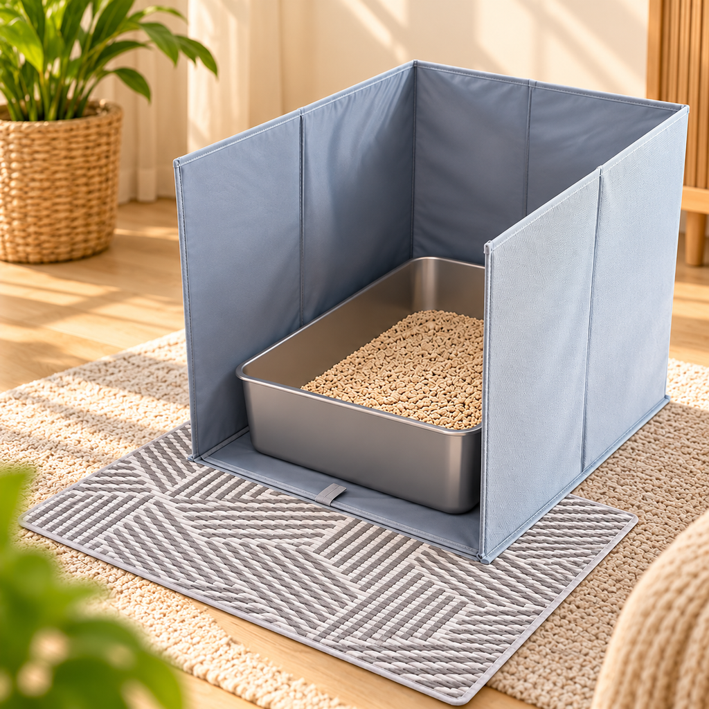 Cat Litter Box Fence – Foldable Litter Tray Surround - TillyPaw
