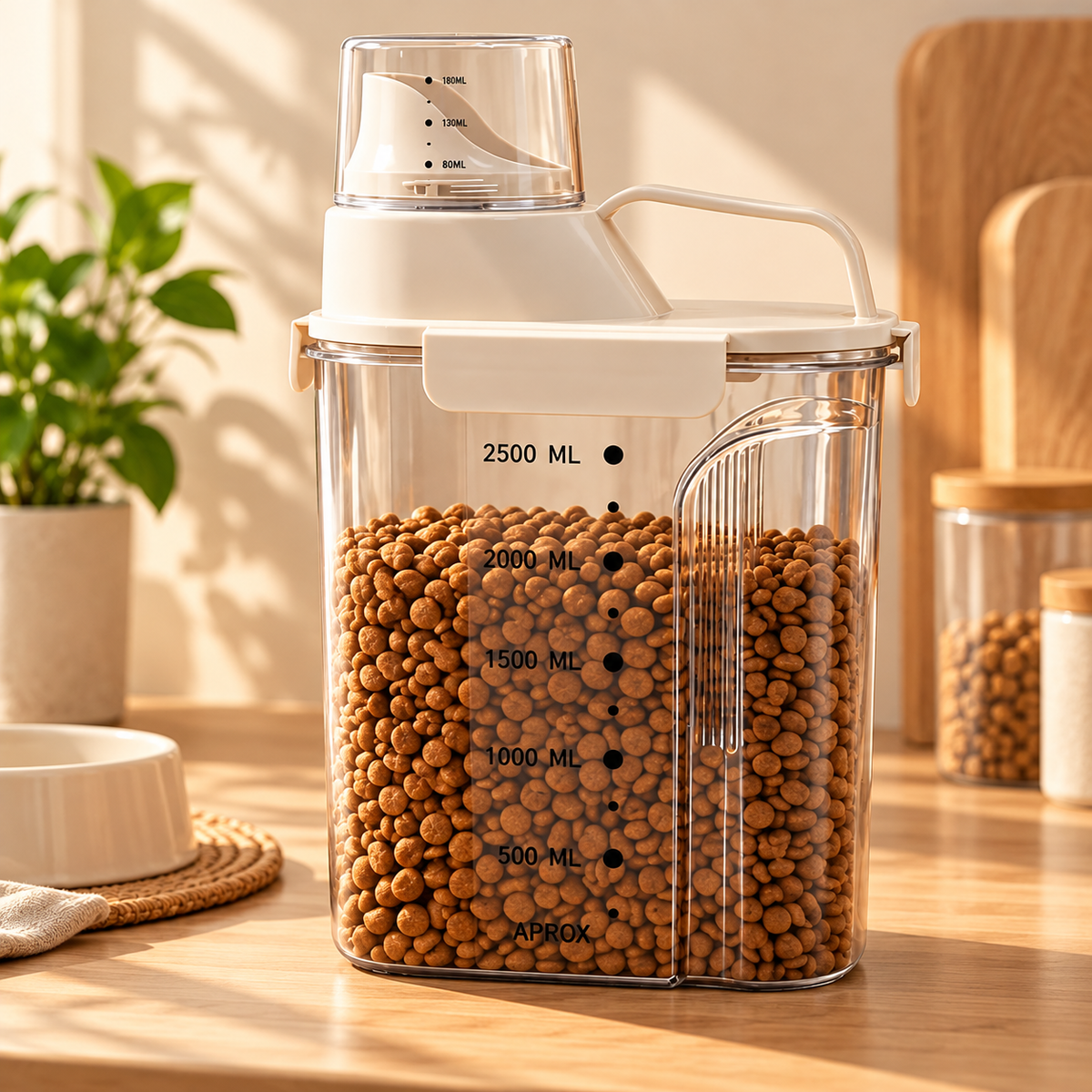 Pet Food Storage Jar – Clear Pour Dispenser - TillyPaw