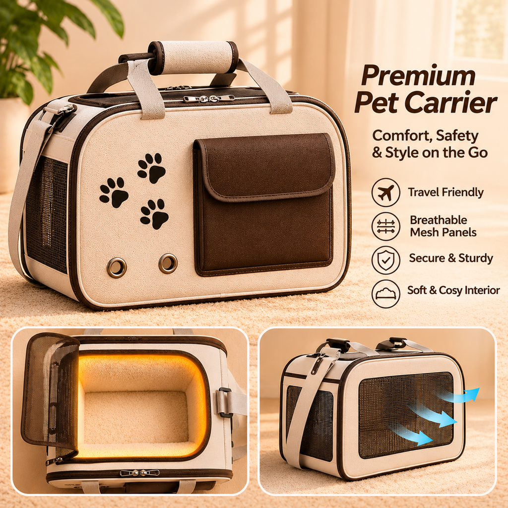 Pet Carrier – Shoulder Travel Bag for Cats & Small Dogs - TillyPaw