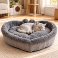 Heart-Shaped Cat Bed – Plush Grey Cat Nest - TillyPaw