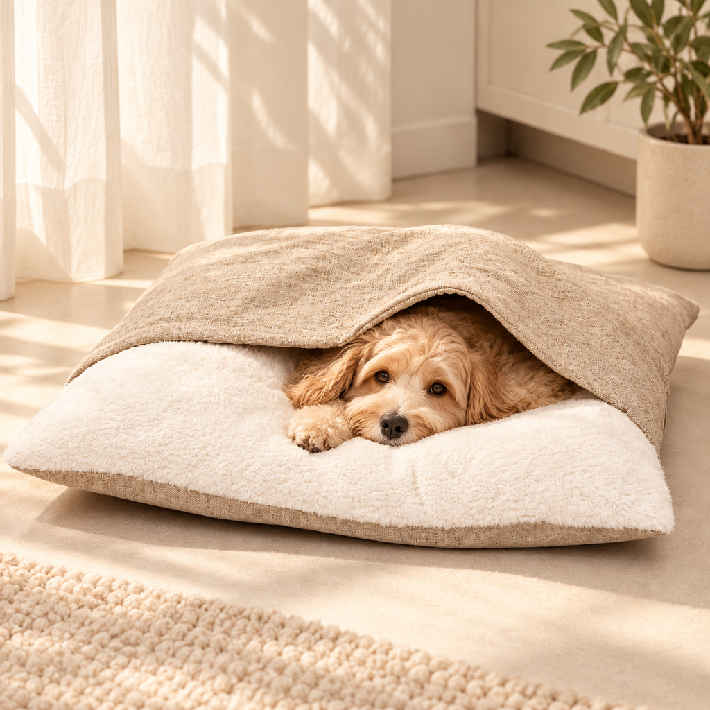 Dog Sleeping Bag Bed – Warm Burrow Bed with Washable Cover - TillyPaw