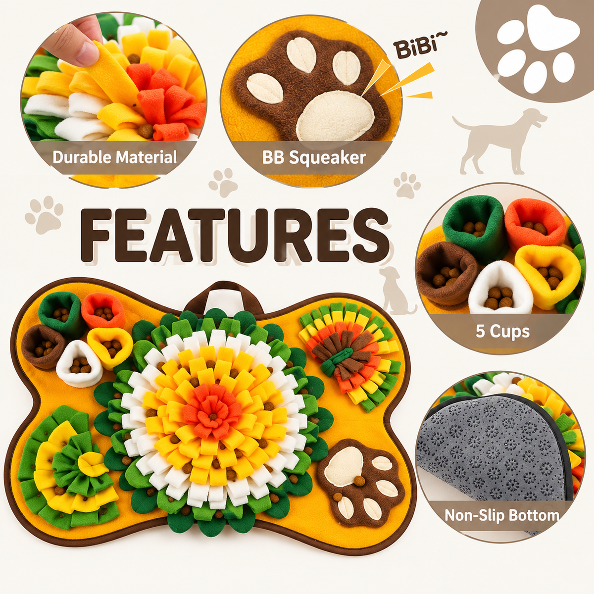 Dog Snuffle Mat – Slow Feeding Foraging Pad - TillyPaw