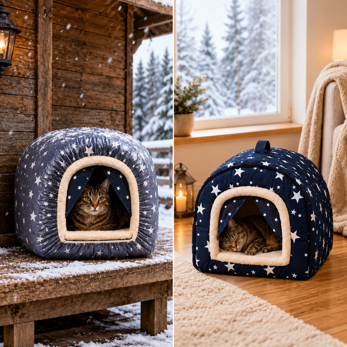 Outdoor Cat House – Enclosed Winter Shelter for Cats - TillyPaw