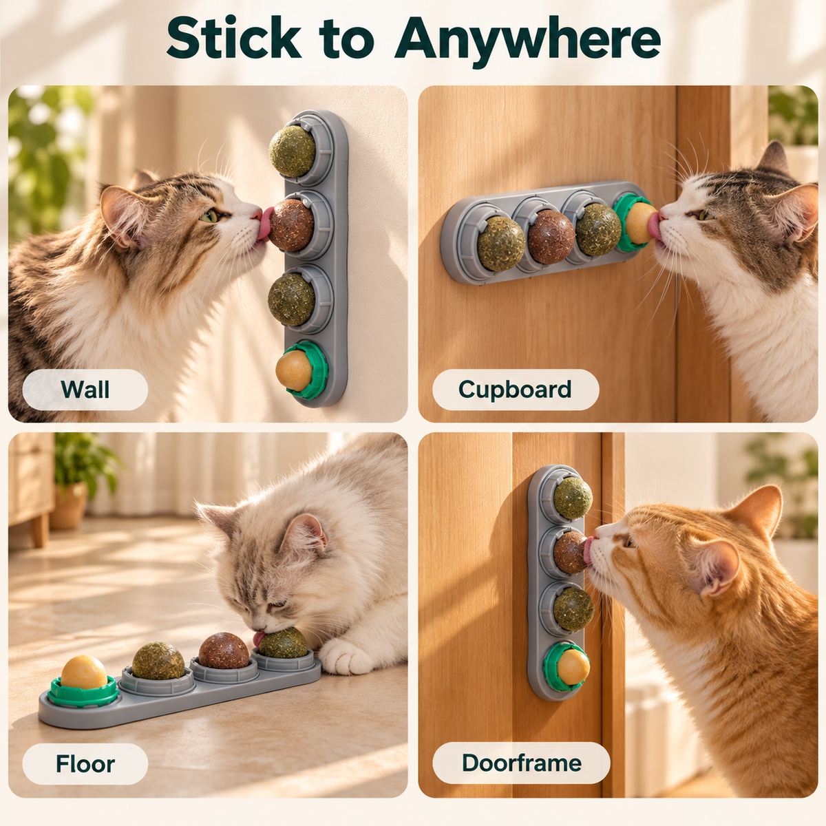 Catnip Lick Balls – Stick-On Silvervine Cat Treat - TillyPaw