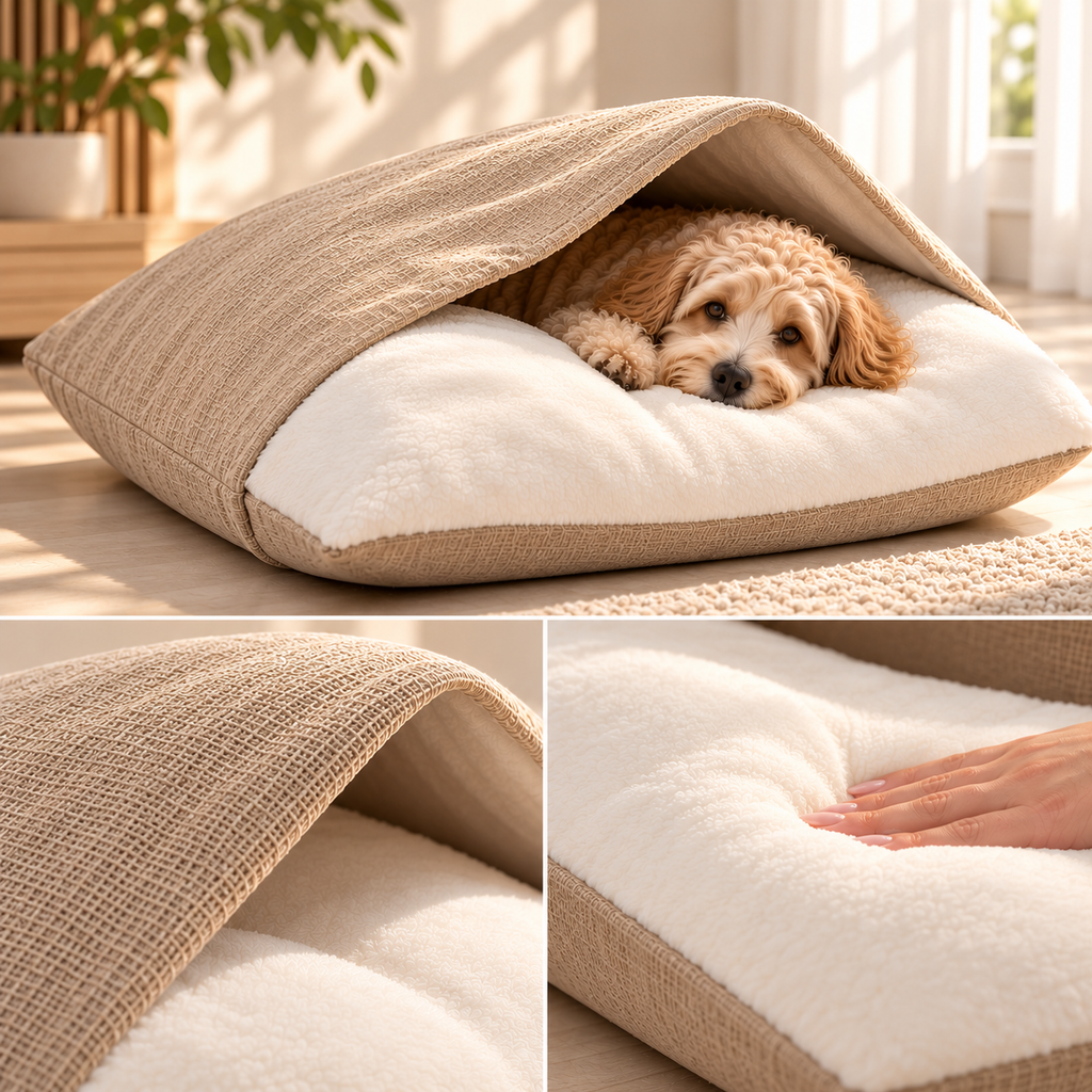 Dog Sleeping Bag Bed – Warm Burrow Bed with Washable Cover - TillyPaw
