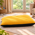 Dog Bed Cushion with Zip Cover – Mustard Fleece - TillyPaw