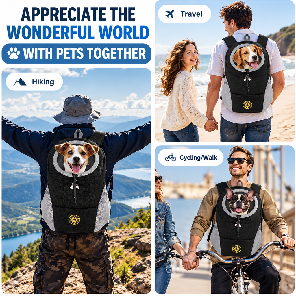 Front & Back Dog Carrier Backpack for Small Dogs & Cats - TillyPaw