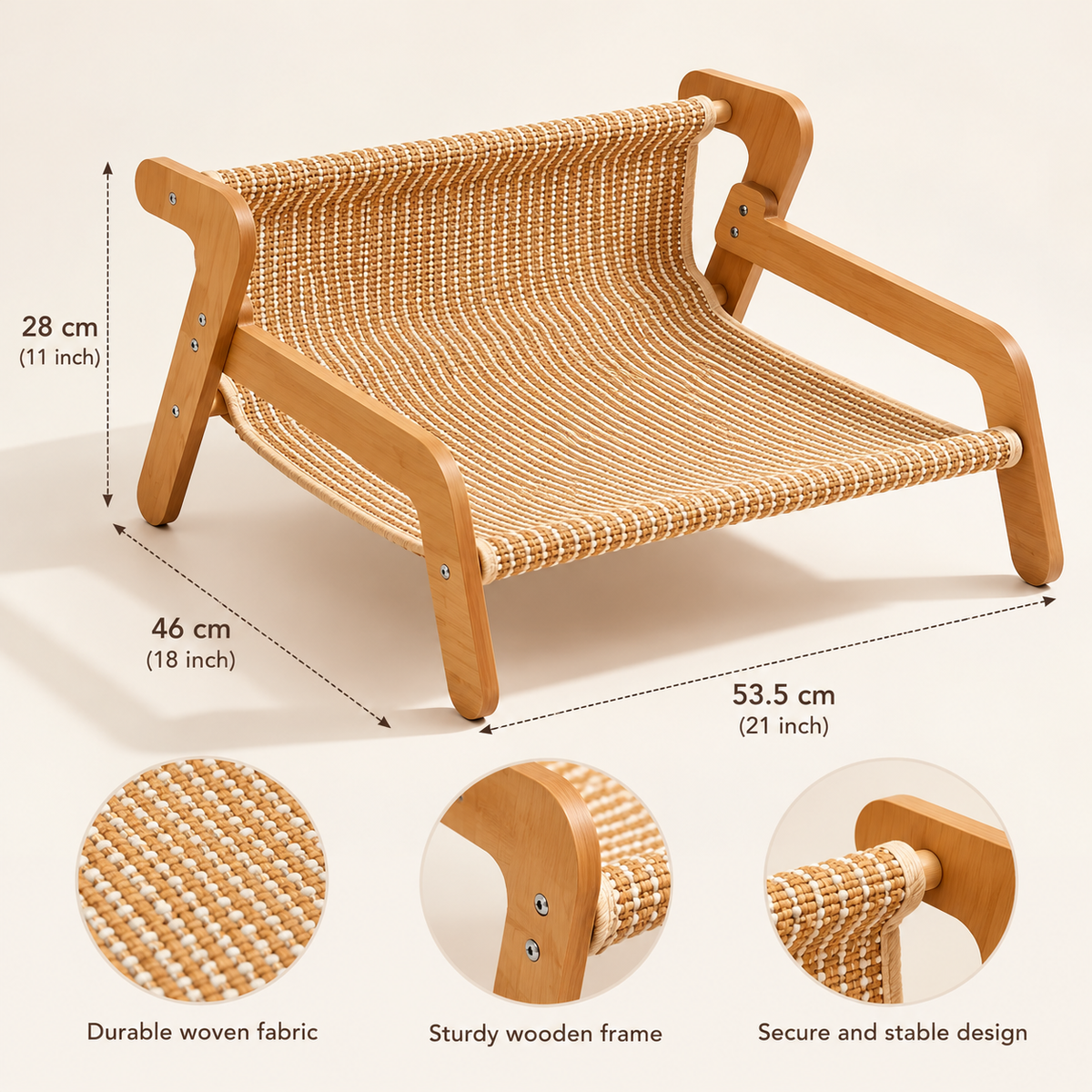 Sisal Cat Scratcher Lounge – Wooden Hammock Chair, Large - TillyPaw