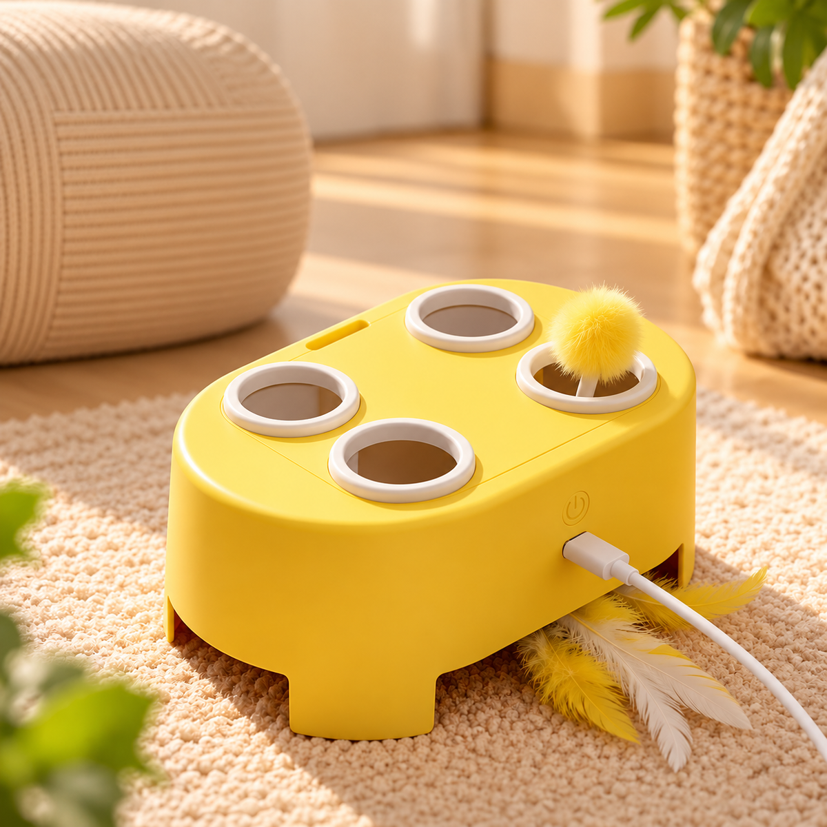 Interactive Feather Cat Toy – Rechargeable Self-Play Toy - TillyPaw